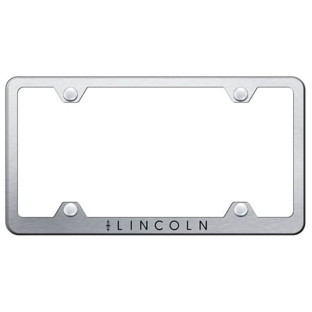 Lincoln Laser Etched Logo Wide Body License Plate Frame (Brushed Chrome)