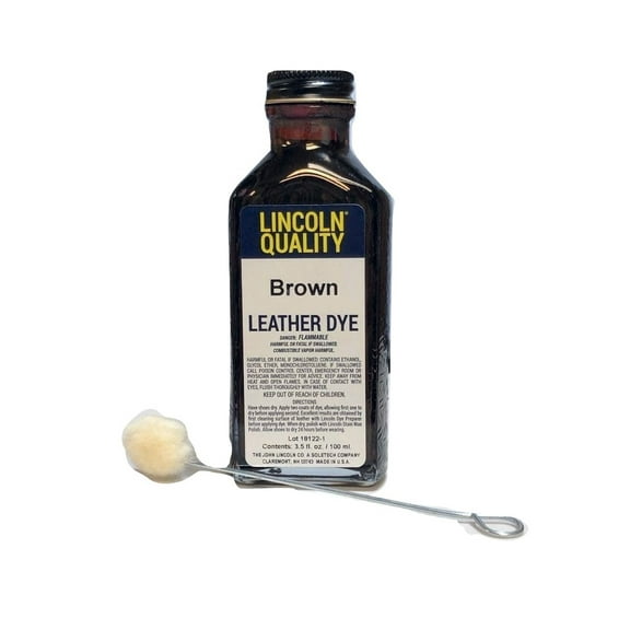 Lincoln Leather Dye, 3.5oz, Brown