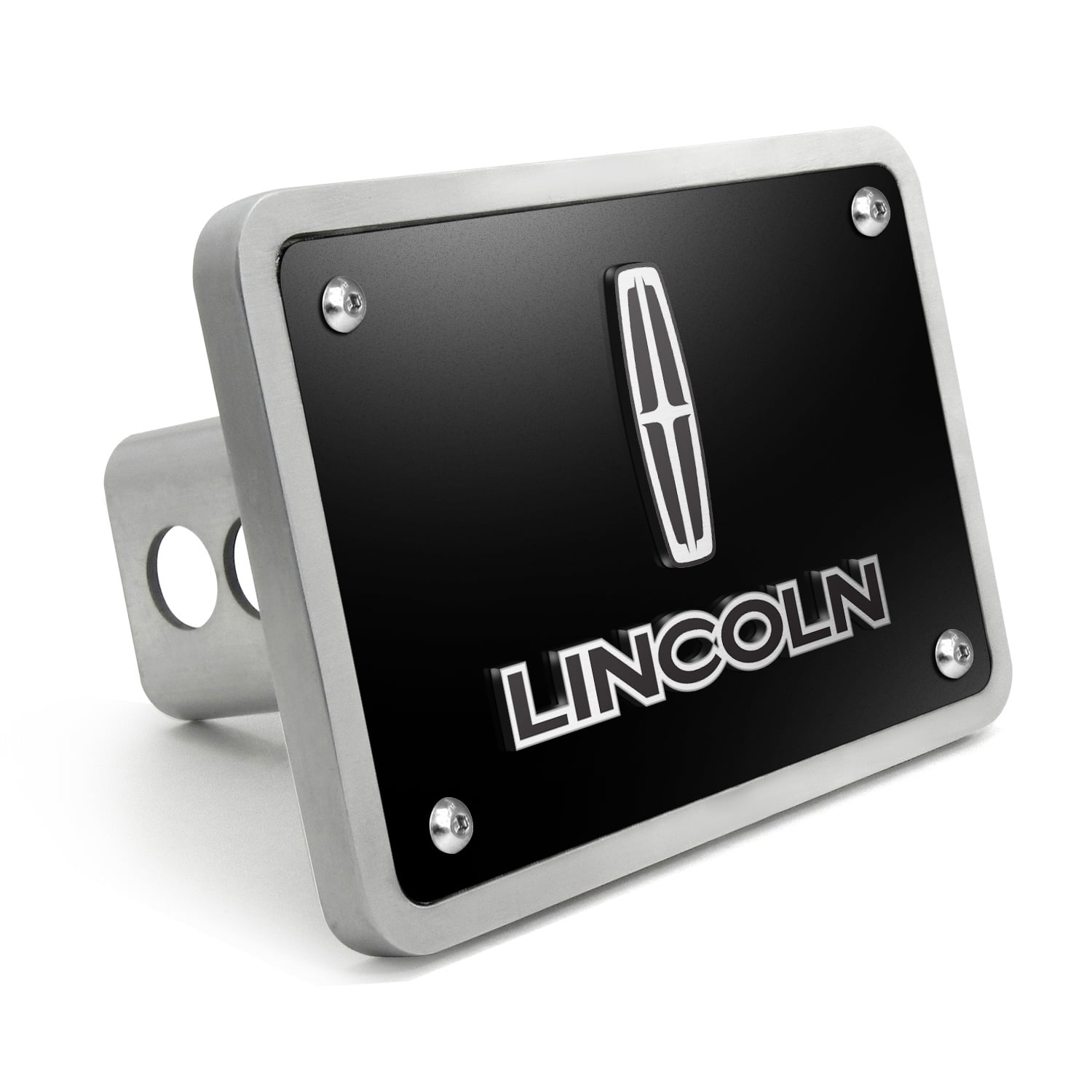 IPick 3D Lincoln Logo Tow Hitch Cover - 2" Brushed Billet Aluminum, 3/8" Thick, Made In USA
