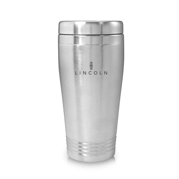 Lincoln Logo Silver Stainless Steel Travel Mug