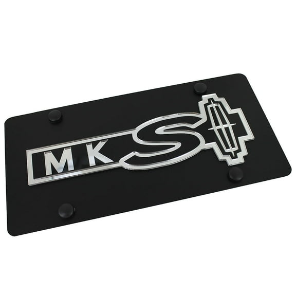 Lincoln Logo With MKS Name License Plate (Black)