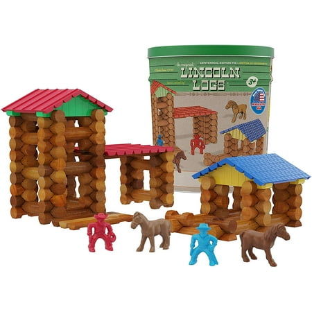 Lincoln Logs â€“ Centennial Edition Tin â€“ 153 Pieces â€“ Ages 3+ â€“ Preschool Education Toy