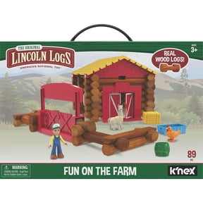 Lincoln Logs Fun on the Farm Play Construction Toys & Tools for Ages 3 & Above, Wood, 102 Pieces
