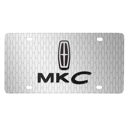 Lincoln MKC 3D Logo on Front Grill pattern 12"x6" Brushed Aluminum License Plate