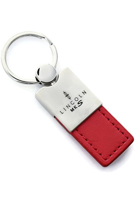 Lincoln MKS Keychain & Keyring - Duo Premium Red Leather