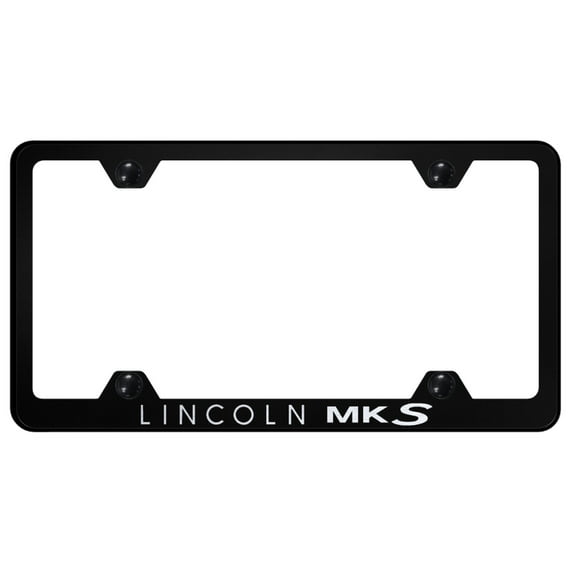 Lincoln MKS Laser Etched Logo Wide Body License Plate Frame (Black)