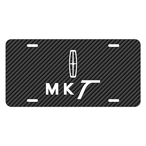 Lincoln MKT Black Carbon Fiber Look Graphic Special Aluminum Metal License Plate