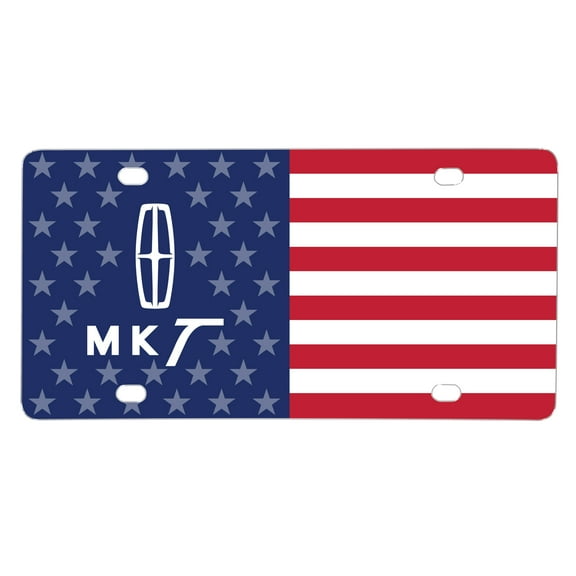 Lincoln MKT Logo USA Flag Graphic Special Aluminum Metal License Plate