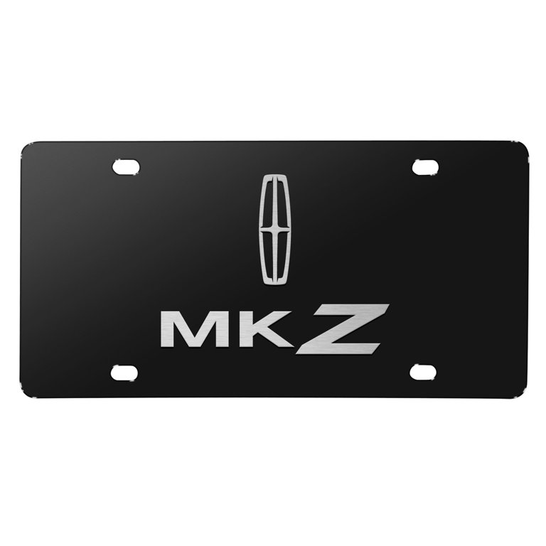 Lincoln MKZ 3D Dual Logo Black Stainless Steel License Plate