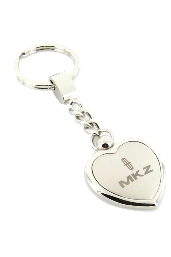 Lincoln MKZ Heart Shape Chain Keychain (Chrome)