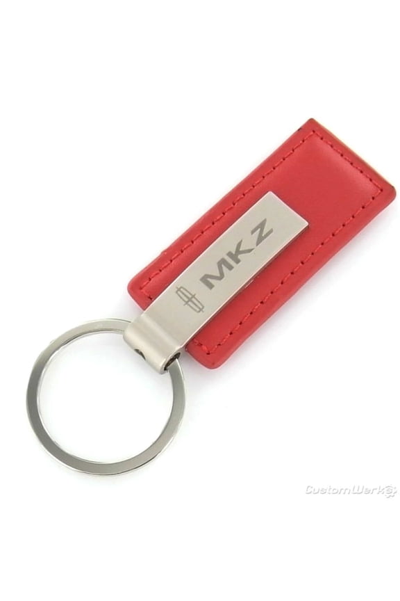Lincoln MKZ Rectangular Leather Key Chain (Red)