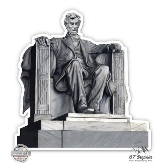 Lincoln Memorial - 5" Vinyl Sticker - For Car Laptop I-Pad - Waterproof Decal