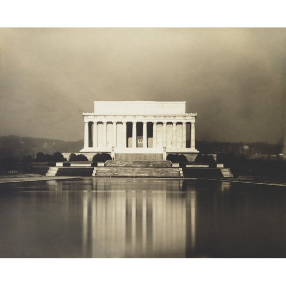 Lincoln Memorial And Reflecting Pool A Year After Its Dedication History (24 x 18)