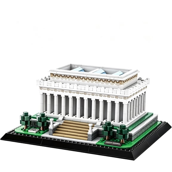Lincoln Memorial Building Block Set 799 Pcs Washington DC Architecture Model Kit for Adults Historic USA Landmark Home Office Desk Decor