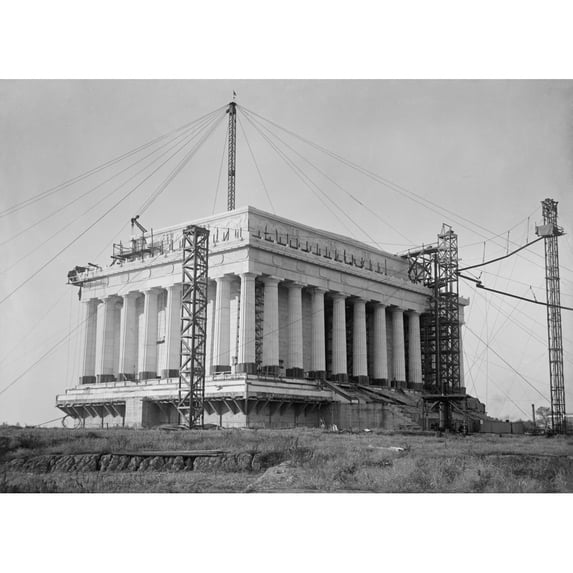 Lincoln Memorial Under Construction In 1915. History (24 x 18)