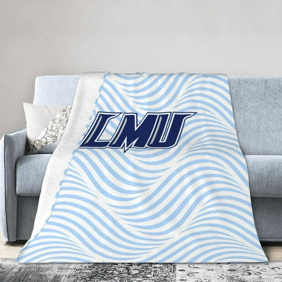 Lincoln Memorial University Logo Fleece Blanket, Very Soft Microfiber Flannel Blanket for Couch Warm and Cozy for All Seasons, Black