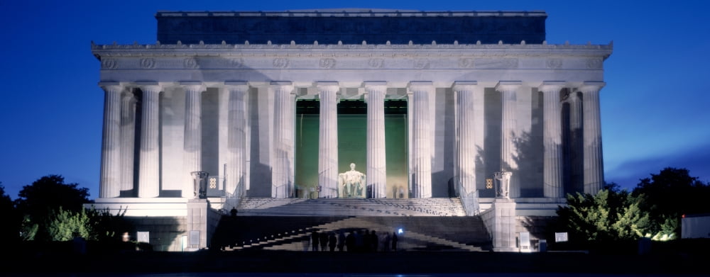 Lincoln Memorial at dusk Washington DC USA Canvas Art - Panoramic Images (36 x 12)