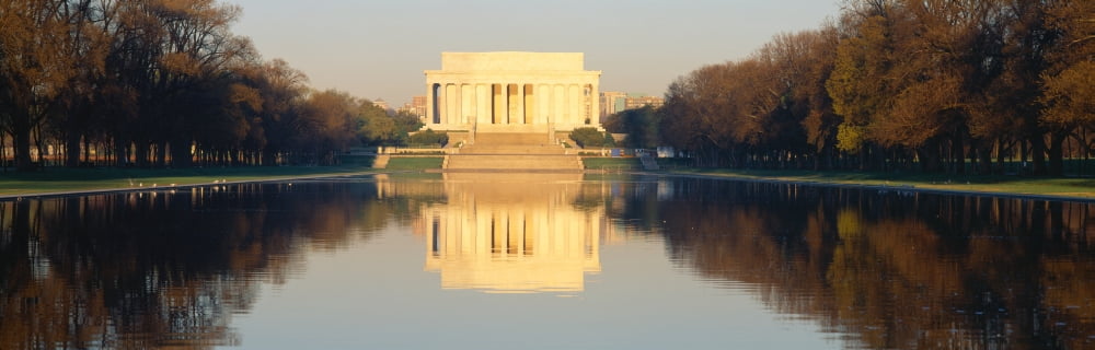 Lincoln Memorial & reflecting pool Canvas Art - Panoramic Images (36 x 12)
