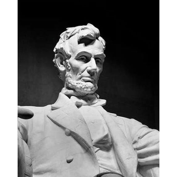 Lincoln Memorial statue by Daniel Chester French, Washington, D.C. - Black and White Variant Poster Print by Carol Highsmith (24 x 30)