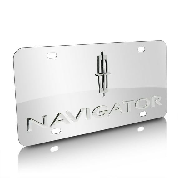 Lincoln Navigator 3D Dual Logo Mirror Chrome Stainless Steel License Plate