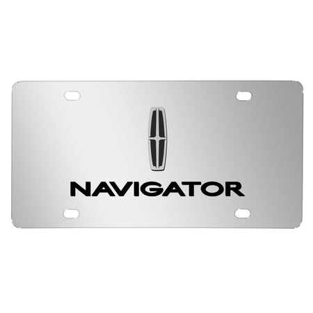 Lincoln Navigator 3D Dual Logo Mirror Chrome Stainless Steel License Plate