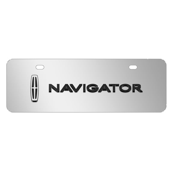 Lincoln Navigator 3D Logo 12" x 4.25" European Look Chrome Half-Size Stainless Steel License Plate