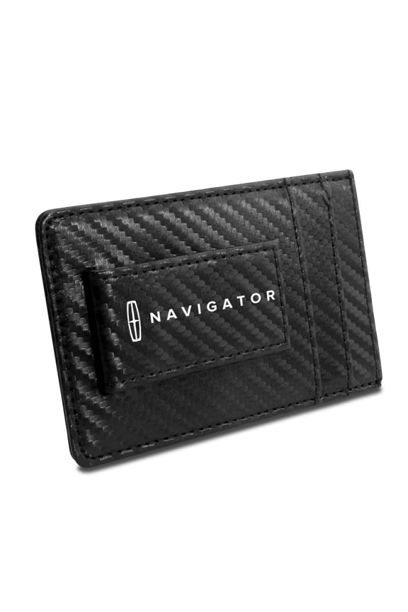 Lincoln Navigator Black Carbon Fiber RFID Card Holder Wallet