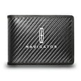 thumbnail image 1 of Lincoln Navigator Black Real Carbon Fiber Leather RFID Blocking Bi-fold Wallet, 1 of 5