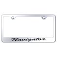 thumbnail image 1 of Lincoln Navigator Laser Etched Script Stainless Steel License Plate Frame (Chrome), 1 of 3