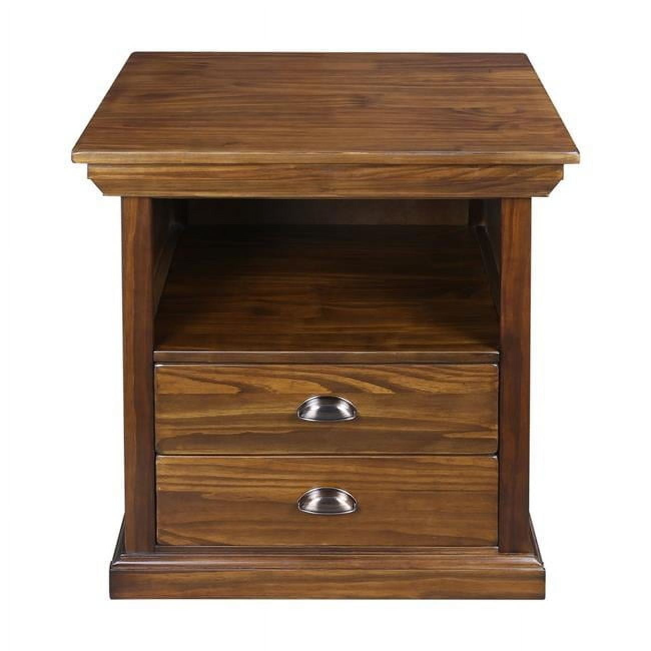 Lincoln 20" Mocha Solid Wood Nightstand with Concealed Drawer