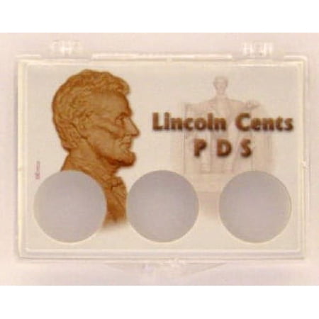 Lincoln P, D & S 2x3 Snap Lock Coin Holder, Penny/Cent, 3 pk