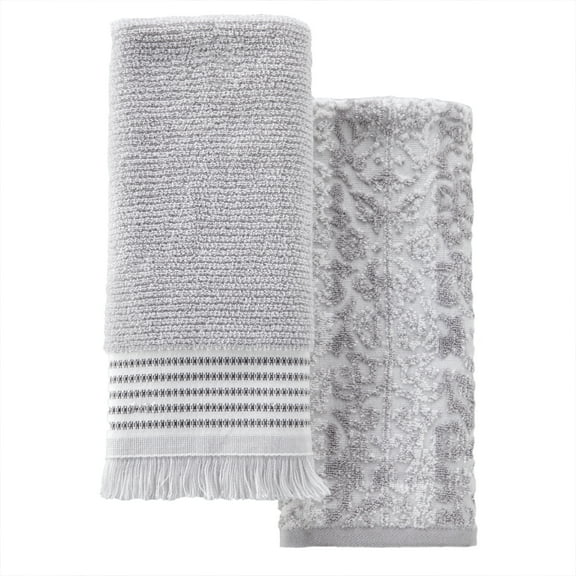 Lincoln Park Gray 2 Pc Hand Towel Set