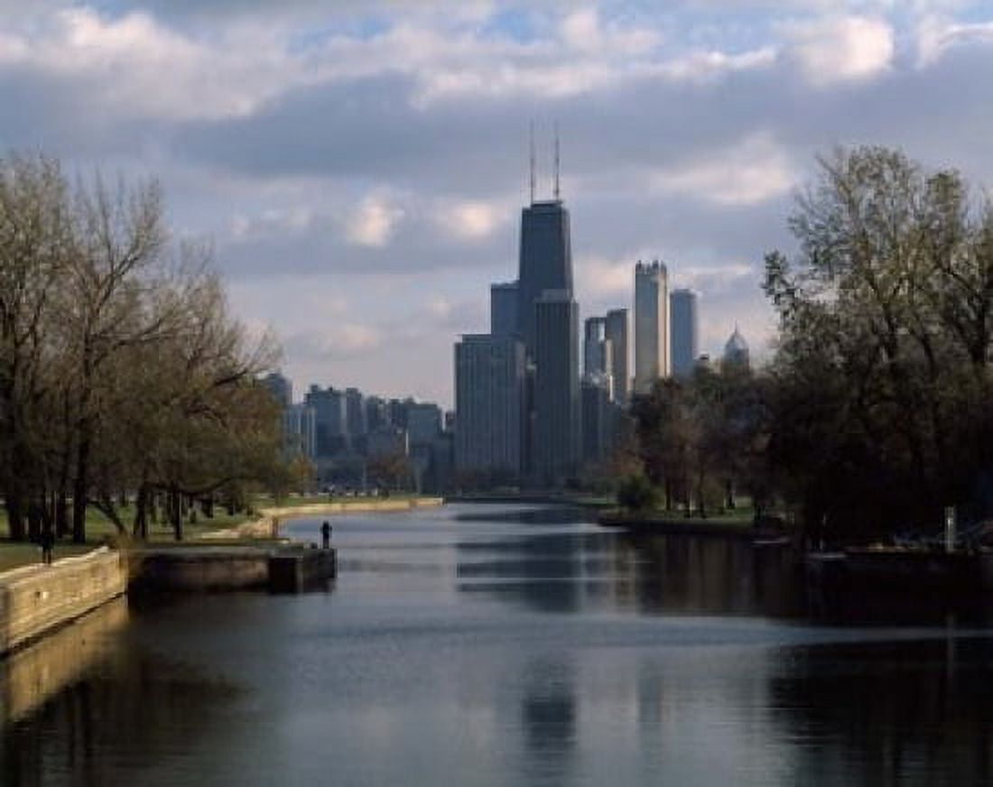 Lincoln Park Lagoon Chicago Cook County Illinois Canvas Art - Panoramic Images (16 x 12)