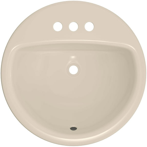 Proflo Pf194r Rockaway 19" Circular Vitreous China Drop In Bathroom Sink - Off White