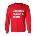 thumbnail image 1 of Lincoln & Reagan & Trump Adult Long Sleeve T-shirt, 1 of 3