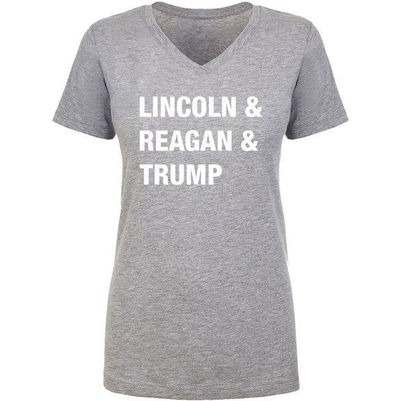 Lincoln & Reagan & Trump Womens V-Neck T-Shirt