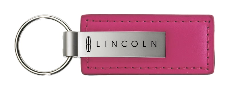 Lincoln Rectangular Leather Key chain (Pink)