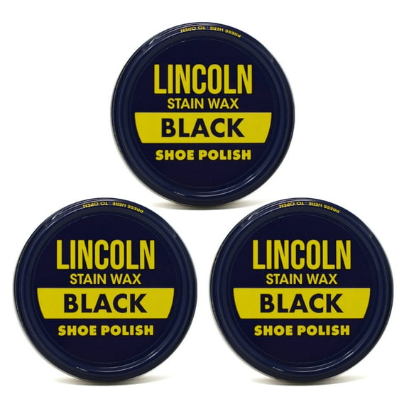 Lincoln Shoe Wax Polish Black 3 Ounces (3 Pack)