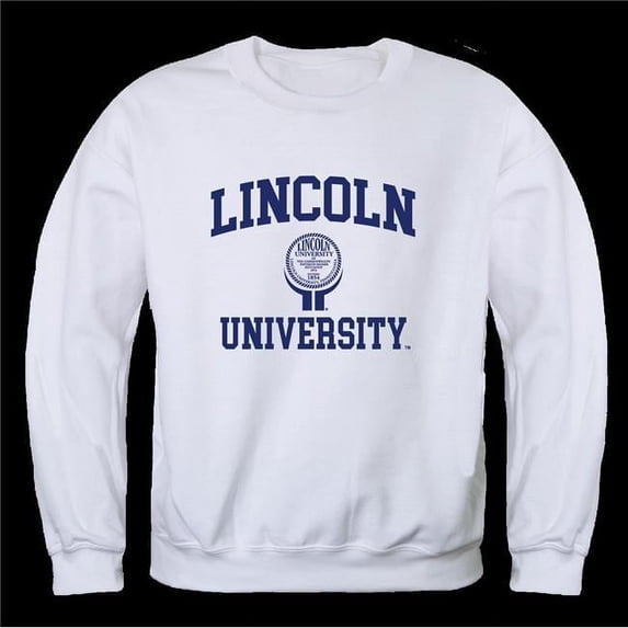 Lincoln University Lions Seal Crewneck Sweatshirt, White - Small