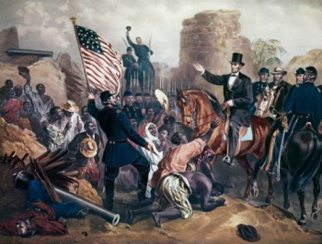 Lincoln in City Point Virginia Gustav Bartsch (b1821 German) Canvas Art - Gustav Bartsch (18 x 24)