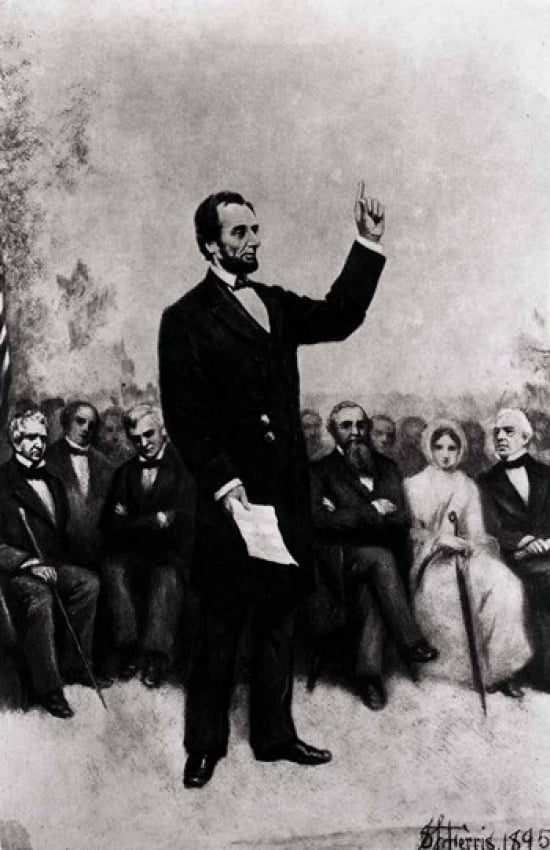 Lincolns Address at Gettysburg 1895 Canvas Art -  (11 x 17)