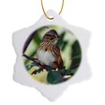 thumbnail image 1 of 3drose, Lincolns Sparrow Bird - Na02 Aje0213 - Adam Jones, 3 inch Snowflake Porcelain Ornament, 1 of 7