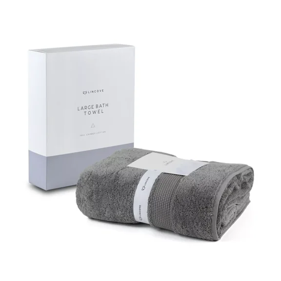 Lincove 100% Cotton Large Luxury Bathroom Towel - Highly Absorbent & Eco Friendly - 39.5"x71" - Mist