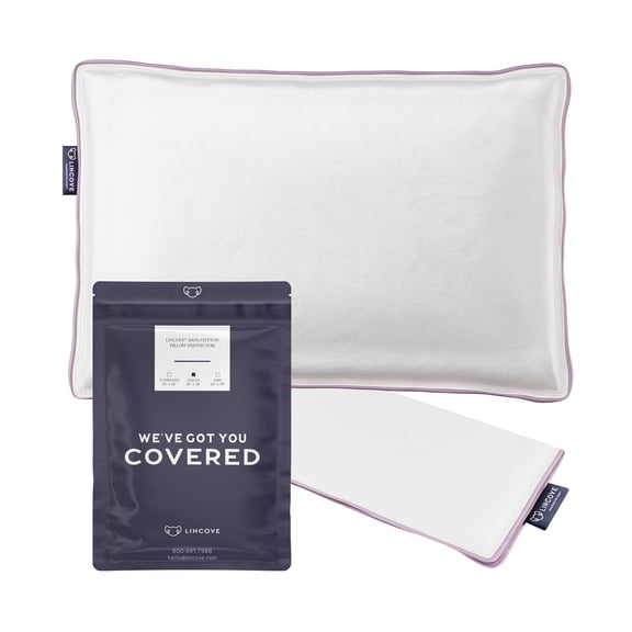 Lincove 100% Cotton Sateen Pillow Protector - (Ideal for Toddler or Travel Pillows, 12"x16")