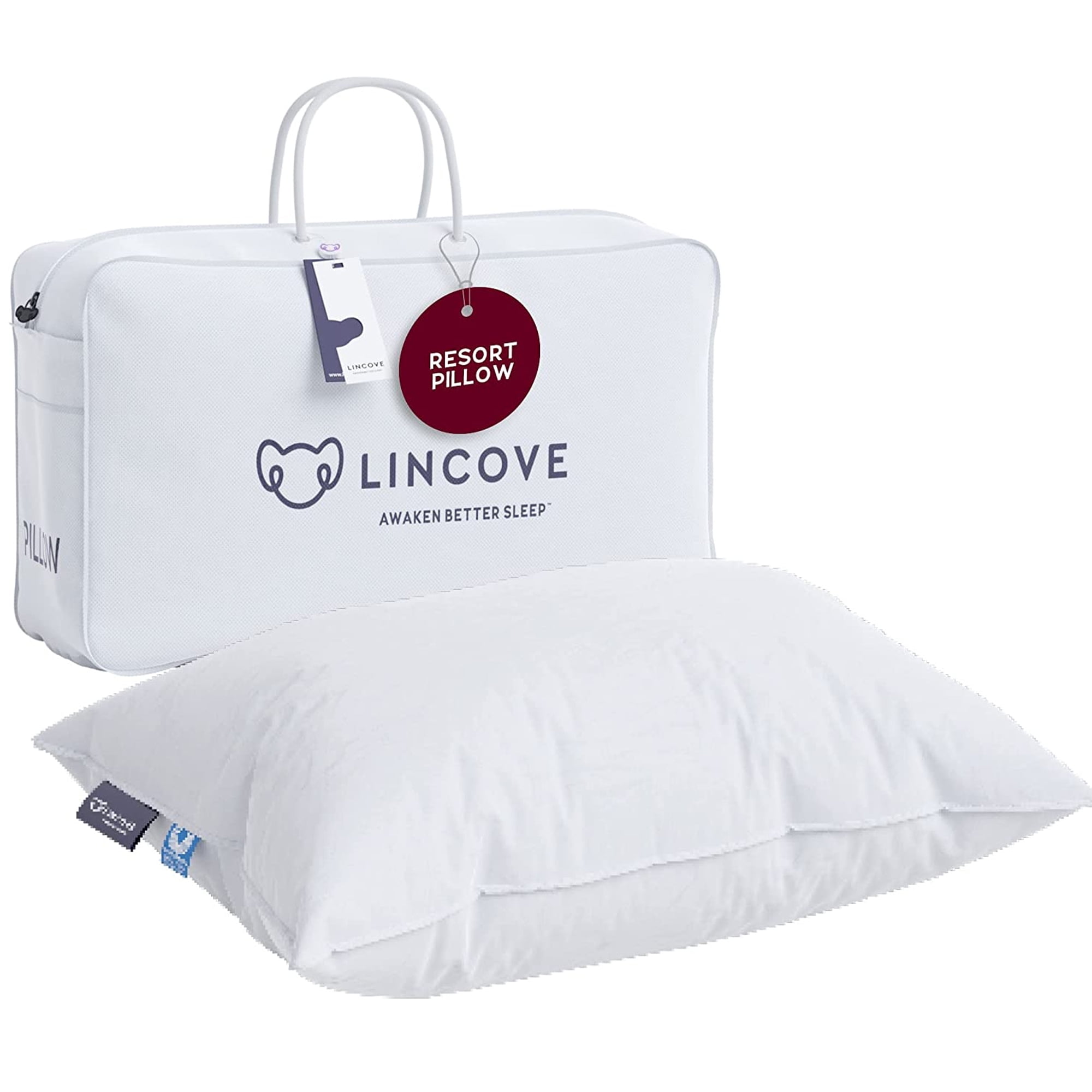 Lincove Canadian Resort Hypoallergenic Bed Pillow for Back and Side
