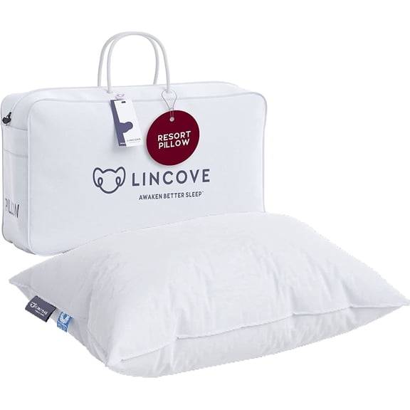 Lincove Canadian Resort Adult Hypoallergenic Standard Cotton Bed Pillows, Standard