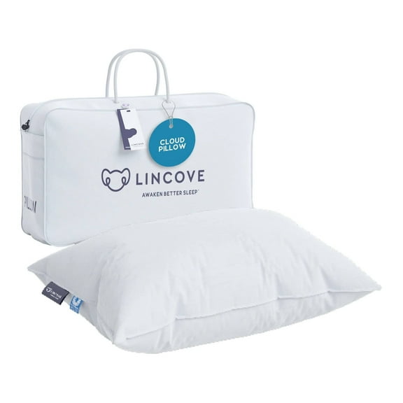 Lincove  Cloud Canadian Down Luxury Sleeping Pillow - 600 Fill Power, Made in Canada Medium - Queen - Single