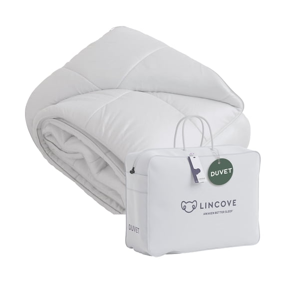 Lincove Down Alternative Comforter – Corner Loops in Each Corner, 400 Thread Count 100% Cotton Sateen Shell, Soft and Plush Feel - Full