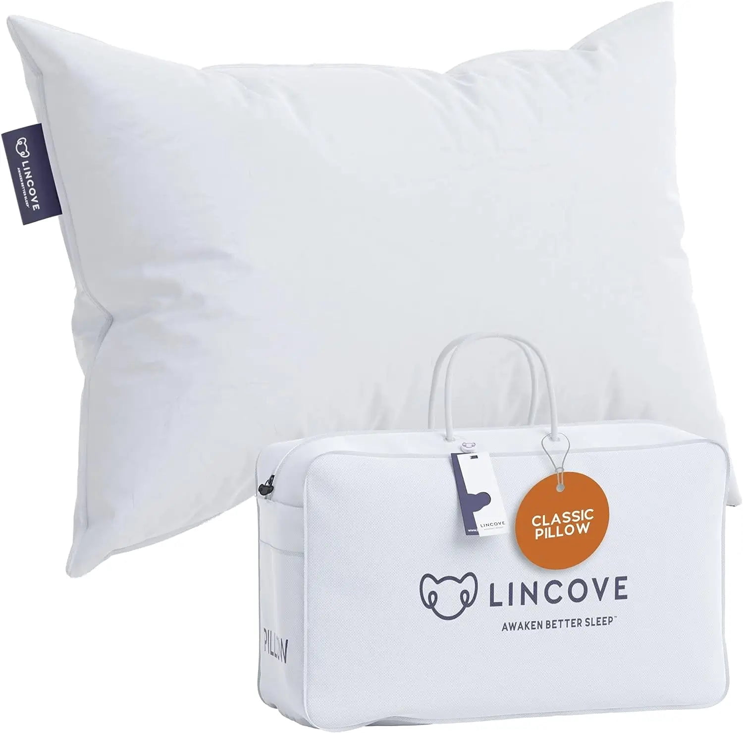 Lincove  Luxury Hotel Collection Bed Pillows for Sleeping with Premium 600 Count Cotton Shell Medium - Standard Size
