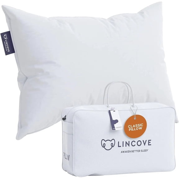 Lincove  Luxury Hotel Collection Bed Pillows for Sleeping with Premium 600 Count Cotton Shell Medium - Standard Size